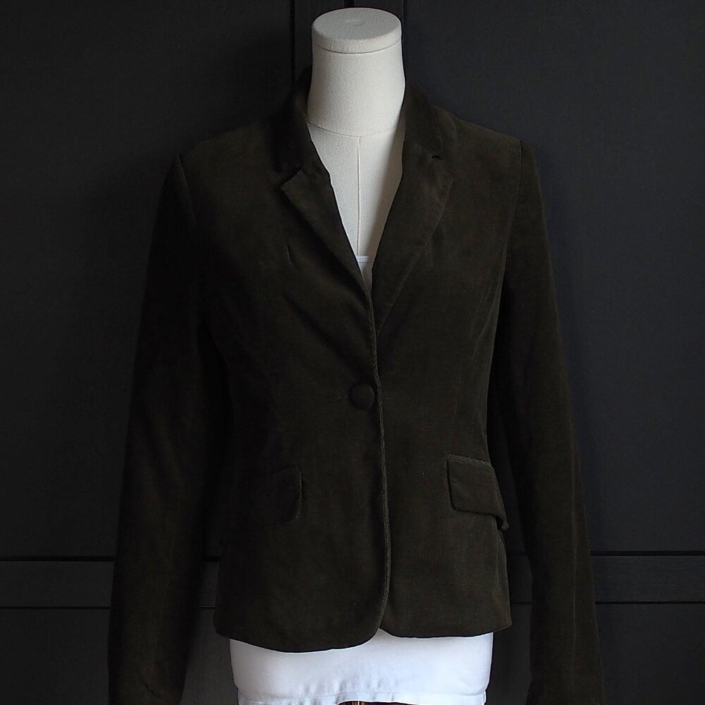 H&M | Corduroy Jacket in Olive Green